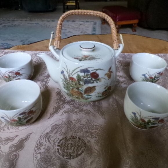 Vintage 1940s OMC Japan Tea Set | Autumn Fall Tea Set - Picture 3 of 16